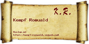 Kempf Romuald névjegykártya